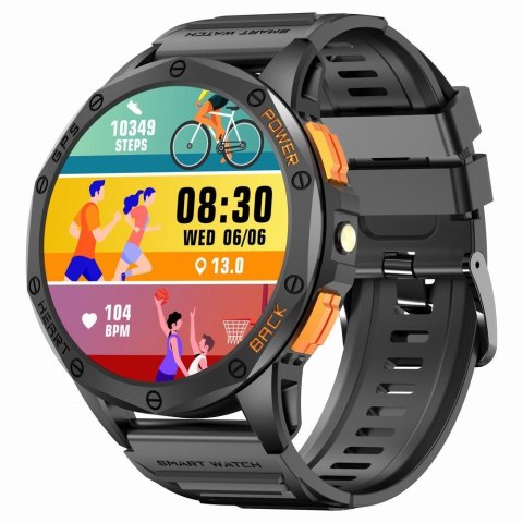 Smartwatch Gravity GT24-2 GPS AMOLED (Czarny + Biały Pasek)