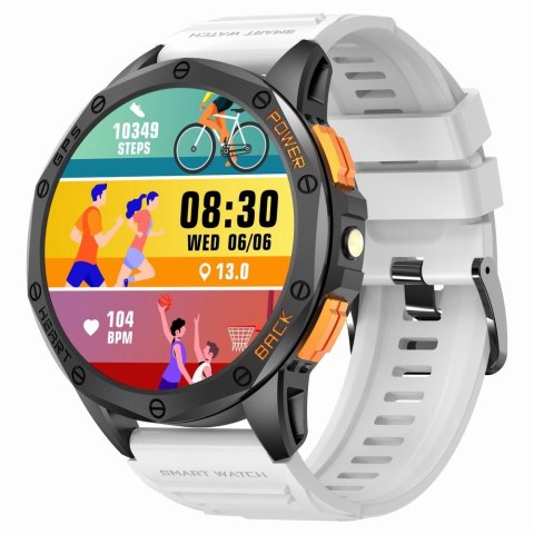 Smartwatch Gravity GT24-2 GPS AMOLED (Czarny + Biały Pasek)