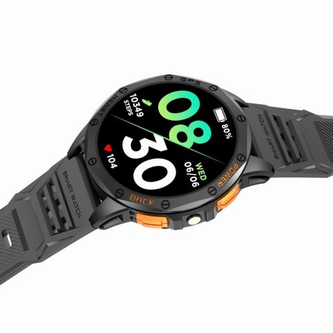 Smartwatch Gravity GT24-2 GPS AMOLED (Czarny + Biały Pasek)