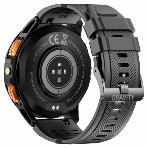 Smartwatch Gravity GT24-2 GPS AMOLED (Czarny + Biały Pasek)
