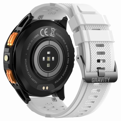 Smartwatch Gravity GT24-2 GPS AMOLED (Czarny + Biały Pasek)