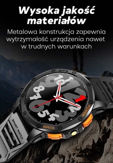 Smartwatch Gravity GT24-2 GPS AMOLED (Czarny + Biały Pasek)
