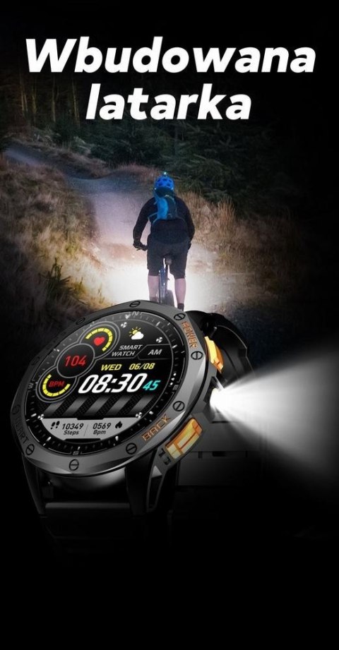 Smartwatch Gravity GT24-2 GPS AMOLED (Czarny + Biały Pasek)
