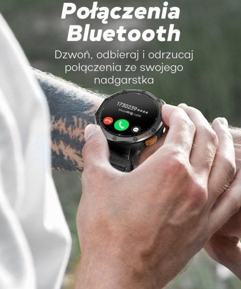 Smartwatch Gravity GT24-2 GPS AMOLED (Czarny + Biały Pasek)