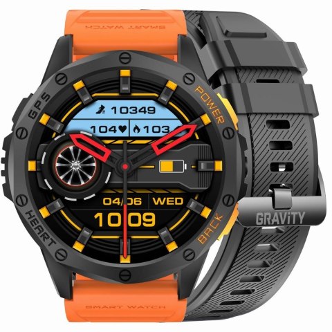 Smartwatch Gravity GT24-3 GPS AMOLED (Czarny + Pomarańczowy)