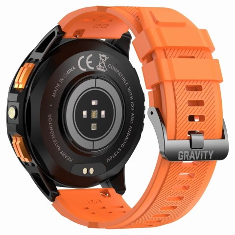 Smartwatch Gravity GT24-3 GPS AMOLED (Czarny + Pomarańczowy)