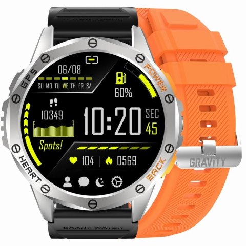 Smartwatch Gravity GT24-4 GPS AMOLED (Czarny + Pomarańczowy)