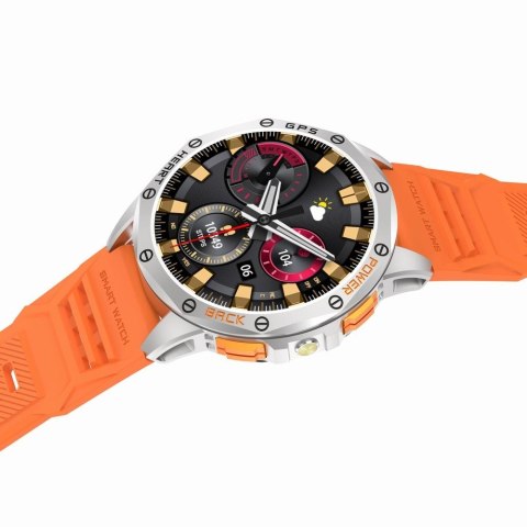 Smartwatch Gravity GT24-4 GPS AMOLED (Czarny + Pomarańczowy)