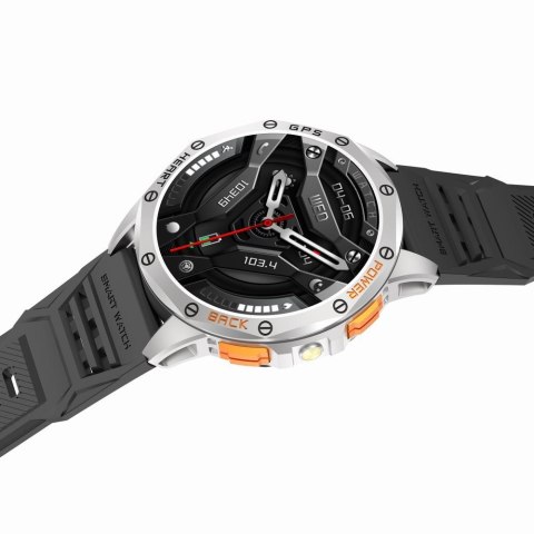 Smartwatch Gravity GT24-4 GPS AMOLED (Czarny + Pomarańczowy)