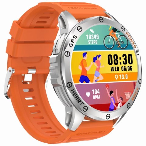 Smartwatch Gravity GT24-4 GPS AMOLED (Czarny + Pomarańczowy)