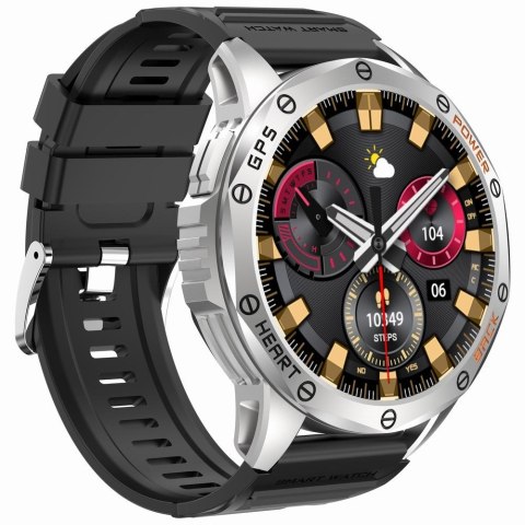 Smartwatch Gravity GT24-4 GPS AMOLED (Czarny + Pomarańczowy)
