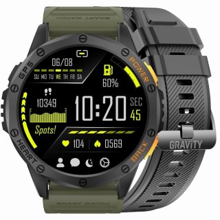 Smartwatch Gravity GT24-5 GPS AMOLED (Czarny + Zielony Pasek)