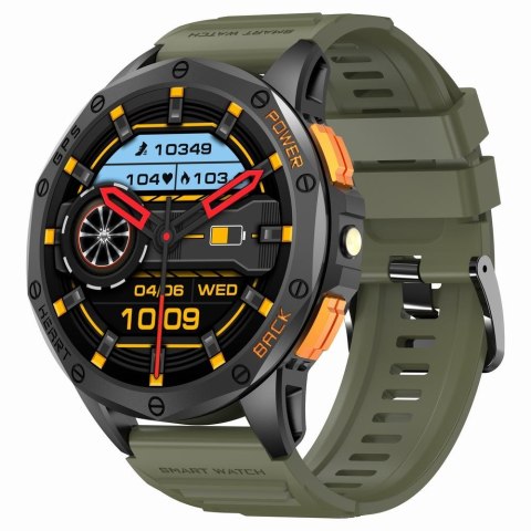 Smartwatch Gravity GT24-5 GPS AMOLED (Czarny + Zielony Pasek)