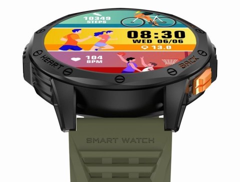 Smartwatch Gravity GT24-5 GPS AMOLED (Czarny + Zielony Pasek)