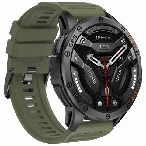 Smartwatch Gravity GT24-5 GPS AMOLED (Czarny + Zielony Pasek)