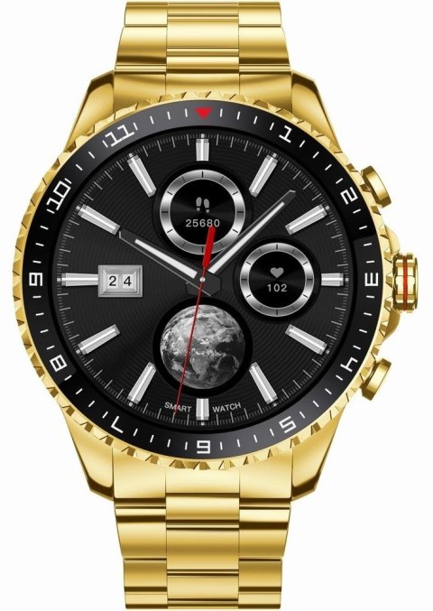 Smartwatch Gravity GT16-1 Złoty na Stalowej Bransolecie