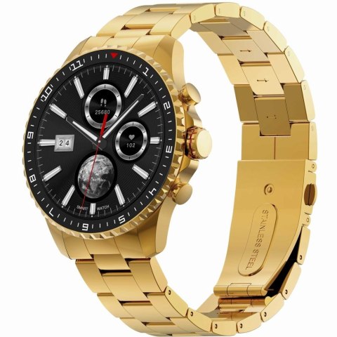 Smartwatch Gravity GT16-1 Złoty na Stalowej Bransolecie