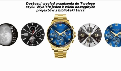 Smartwatch Gravity GT16-1 Złoty na Stalowej Bransolecie