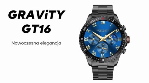 Smartwatch Męski GRAVITY GT16-2 Black z bransoletą