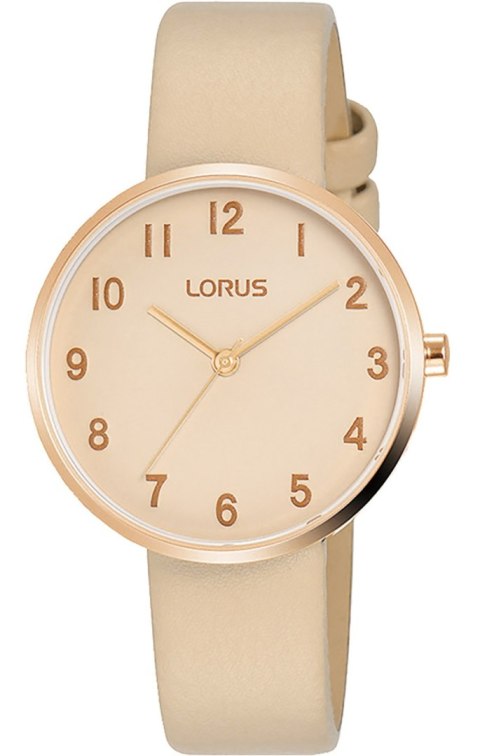 Zegarek damski Lorus Lady RG220SX9 różowe złoto karmelowy