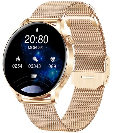 Smartwatch Damski Rubicon RNCE81 Rose Gold z Bransoletą Mesh