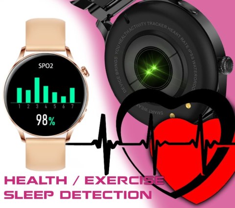 Smartwatch Damski Rubicon RNCE81 Rose Gold z Bransoletą Mesh