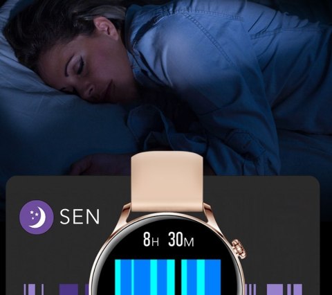 Smartwatch Damski Rubicon RNCE81 Rose Gold z Bransoletą Mesh