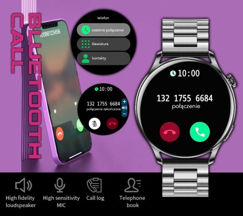 Smartwatch Damski Rubicon RNCE81 Rose Gold z Bransoletą Mesh