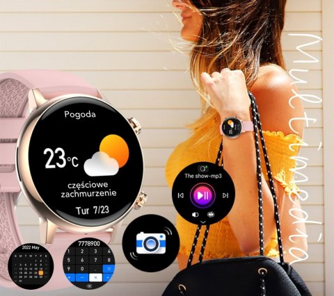 Smartwatch Damski Rubicon RNCF09 AMOLED - Rose Gold