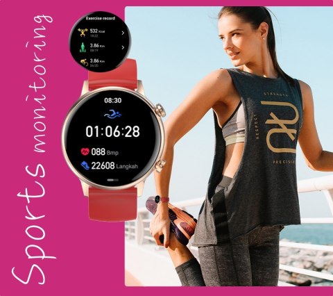 Smartwatch Damski Rubicon RNCF09 AMOLED - Rose Gold