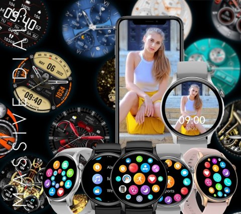 Smartwatch Rubicon RNCF10 AMOLED - Rose Gold 1.43"