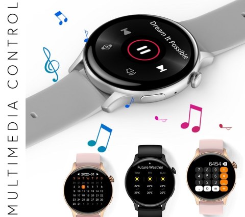 Smartwatch Damski Rubicon RNCF10 AMOLED Bluetooth Call Srebrny