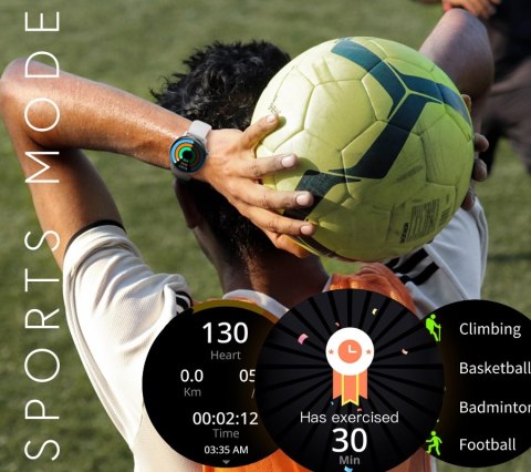 Smartwatch Damski Rubicon RNCF10 AMOLED Bluetooth Call Srebrny