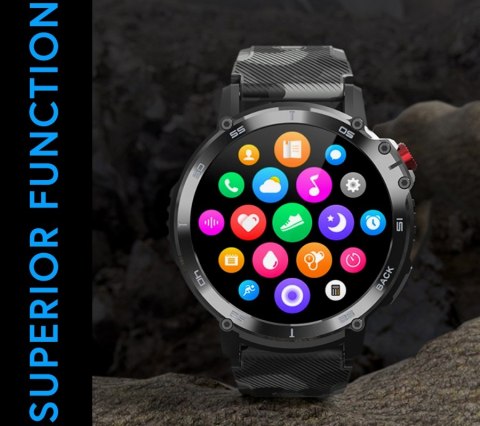 Smartwatch Męski Rubicon RNCF08 Black Moro