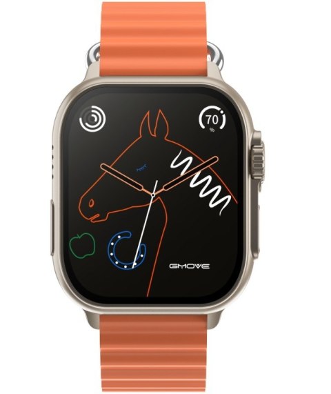 Smartwatch Męski Rubicon RNCF17 Tytan/Orange Bluetooth Call