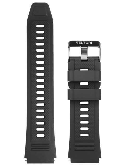 Silikonowy Pasek do Smartwatcha VELTORI VT120 22mm Czarny