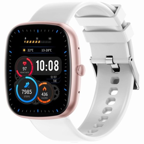 Smartwatch Damski Gravity GT18-2 Różowy + Dodatkowy Biały Pasek