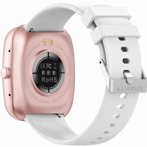 Smartwatch Damski Gravity GT18-2 Różowy + Dodatkowy Biały Pasek