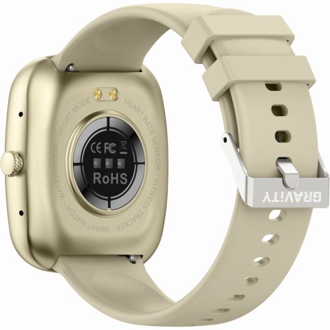 Smartwatch damski Gravity GT18-7 beżowy + dodatkowy czarny pasek