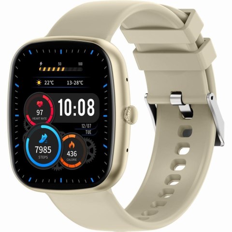 Smartwatch damski Gravity GT18-8 beżowy + dodatkowy biały pasek