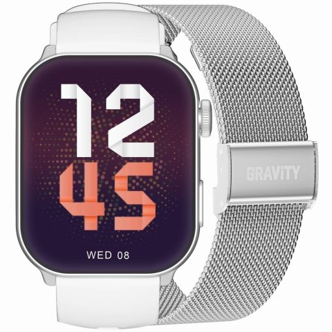 Smartwatch damski Gravity GT28-10 srebrny + pasek i bransoleta