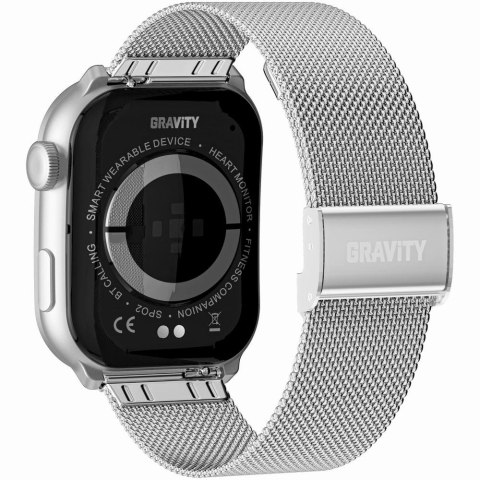 Smartwatch damski Gravity GT28-10 srebrny + pasek i bransoleta