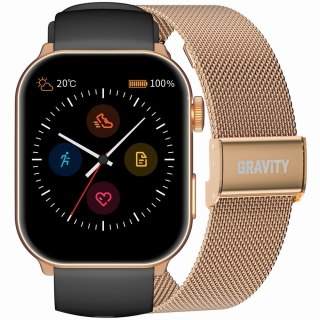 Smartwatch damski Gravity GT28-5 złoty + pasek i bransoleta