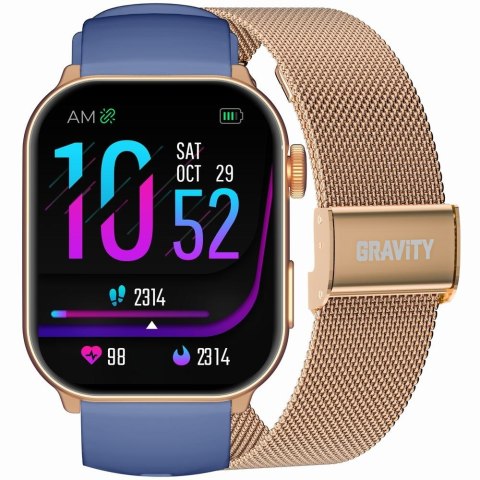 Smartwatch Damski Gravity GT28-8 Różowe Złoto + Bransoleta