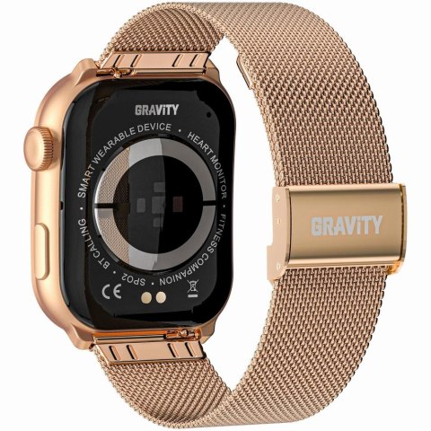 Smartwatch Damski Gravity GT28-8 Różowe Złoto + Bransoleta