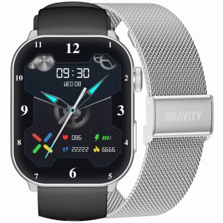 Smartwatch Damski Gravity GT28-9 Czarno-Srebrny + Bransoleta