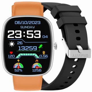 Smartwatch Męski GRAVITY GT18-4 Srebrny z dwoma paskami