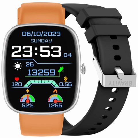 Smartwatch Męski GRAVITY GT18-4 Srebrny z dwoma paskami
