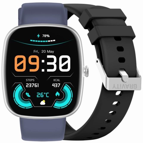 Smartwatch Męski GRAVITY GT18-6 Srebrny z dwoma paskami