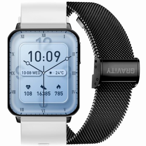 Smartwatch Gravity GT17-8 Biało-Czarny z 2 paskami